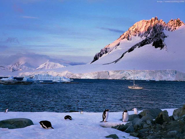 A Sunset in Dorian bay, Antarctic