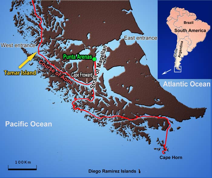 Strait of Magellan map